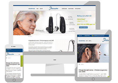 Website für Hörgeräte Jahnecke - Berlin, Brandenburg, Bundesweit mit besten Hörgerätepreisen